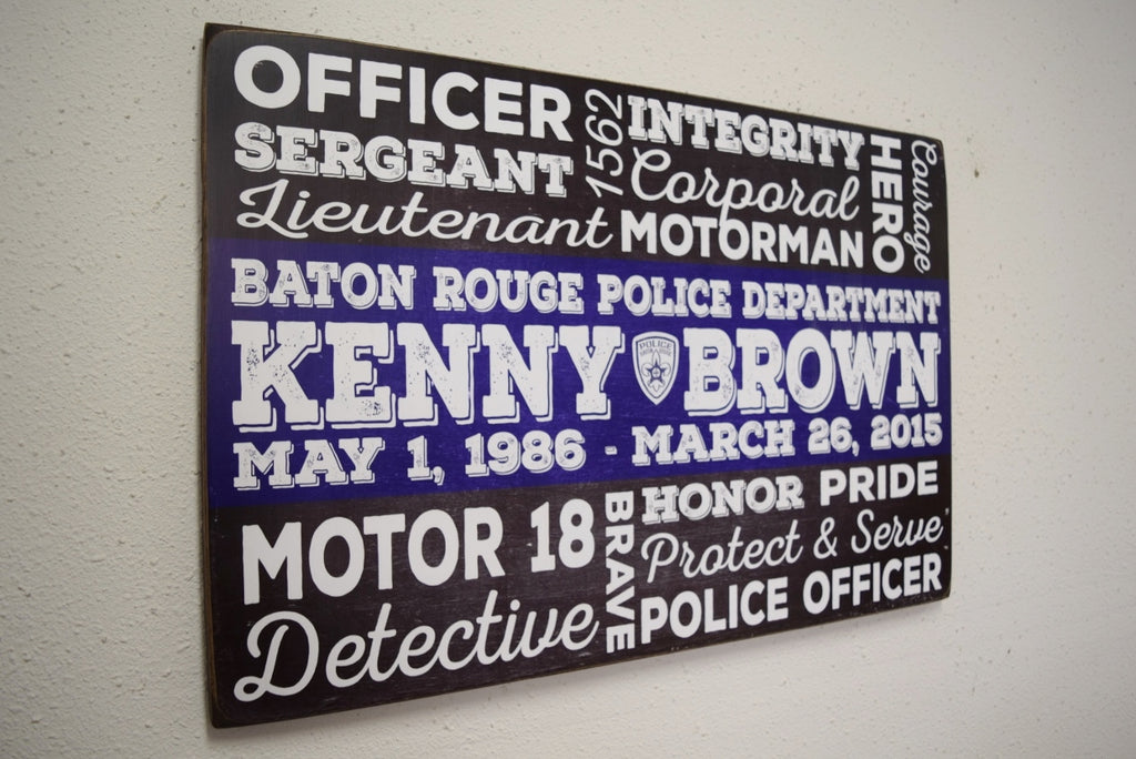 Police Officer Subway Art Custom Retirement Sign