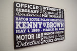 Police Officer Subway Art Custom Retirement Sign