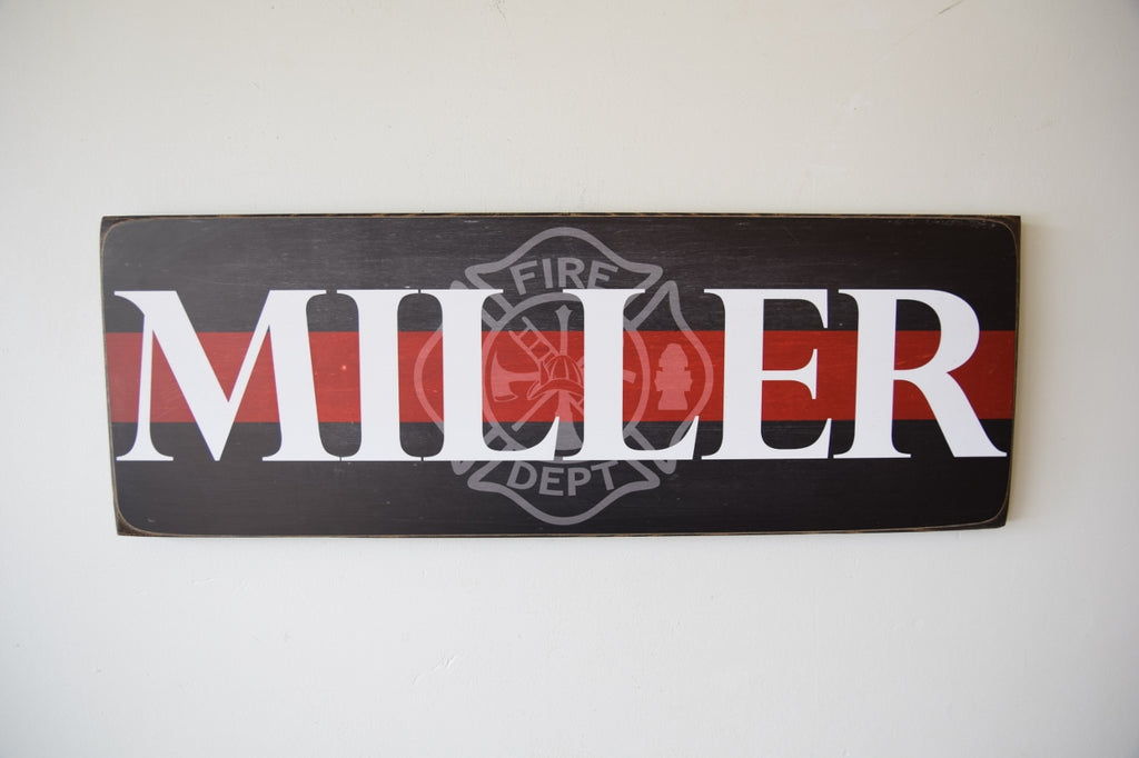 Firefighter Name Sign - Watermark Wood Sign