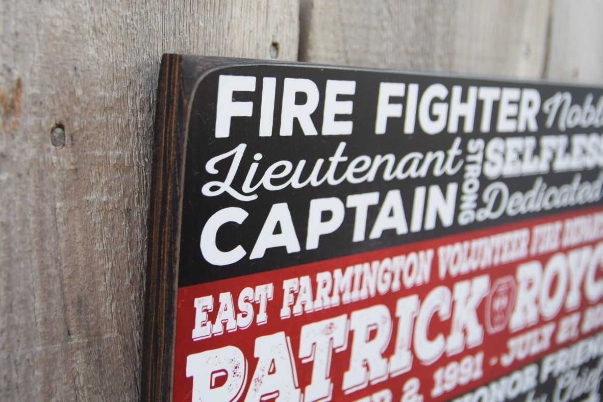 Firefighter Subway Art Custom Retirement Sign